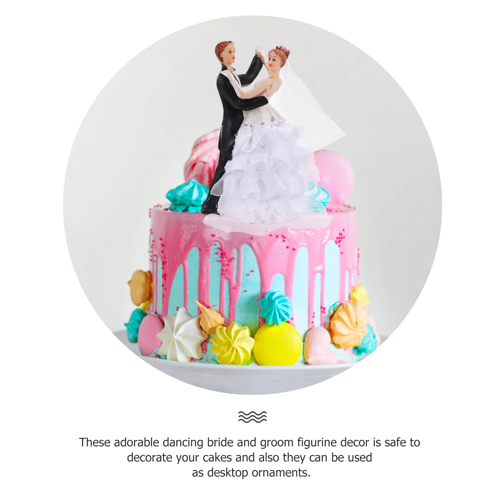 

1Pcs Wedding Cake Decoration Bride Groom Ornament Adorable Small Size Cake Decor Party Home Desktop Ornament Home Decoration
