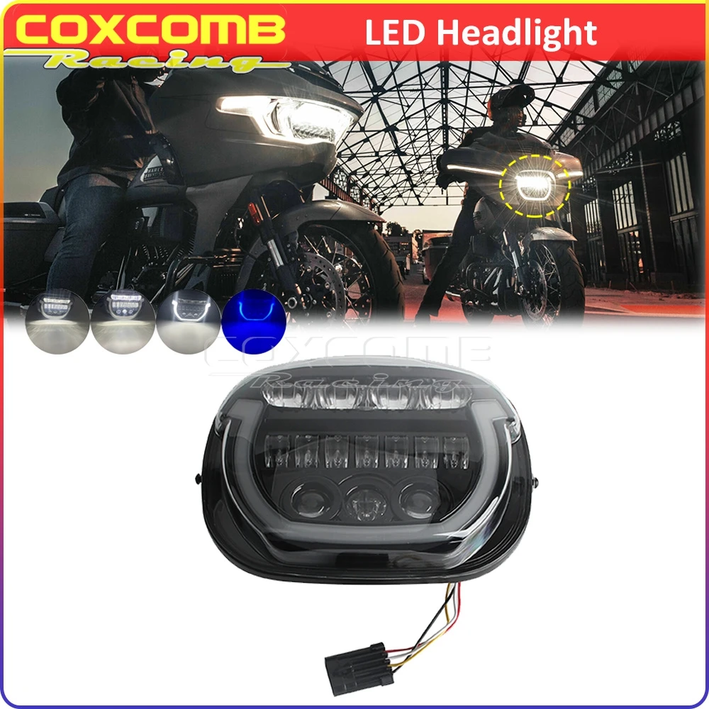 For Harley Touring Street Glide FLHX 117 2024-Later LED Front Headlight Motorcycle Head Lamp E9 DRL CVO Street Glide FLHXSE 121