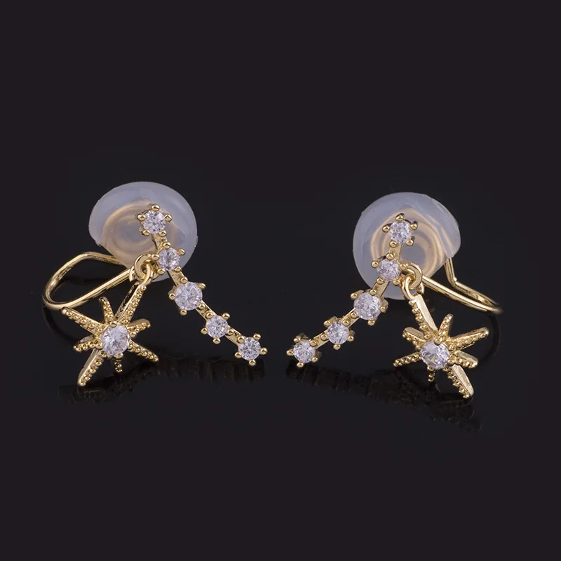 Micro-inlaid Mosquito Coil Ear Clip Light Earring Ear Row Transparent Ear Clip Hip Hop All-match Earring Female Hot Sale