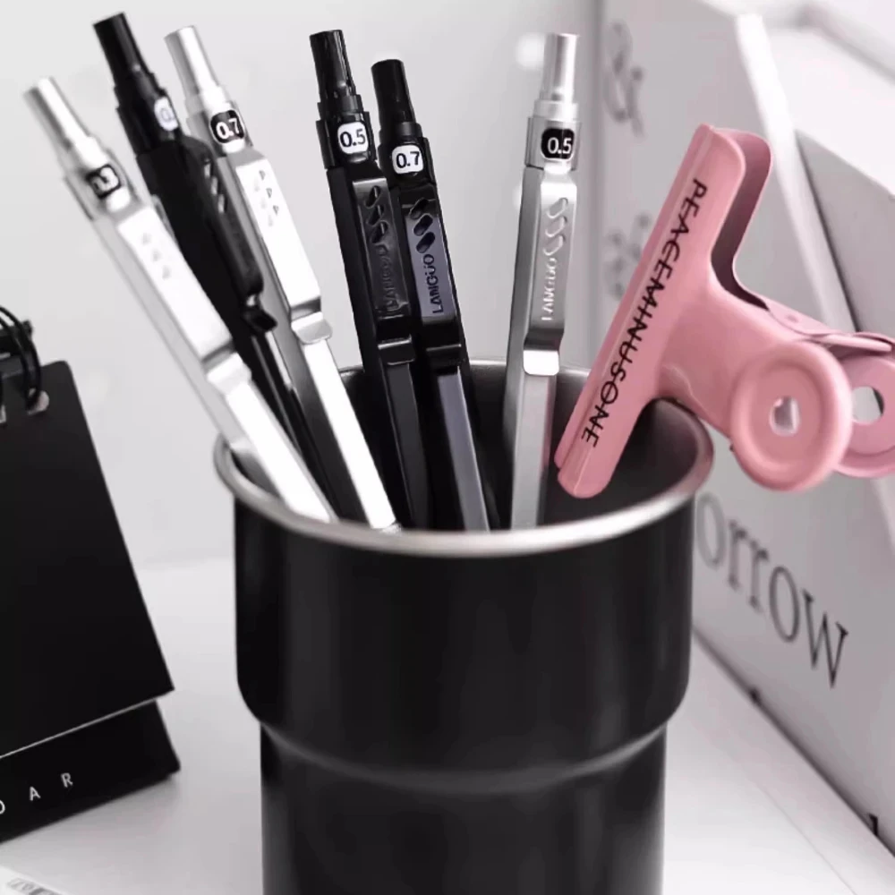 Languo ดินสออัตโนมัติยางลบโลหะสําหรับ Sketch Art Drawing ร่างวิศวกรรมดินสออัตโนมัติ 0.3/0.5/0.7 มม.