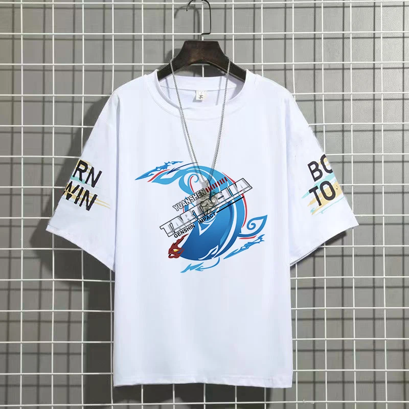 Genshin Impact Tartaglia Hu Tao Ganyu Kamisato Ayaka Anime bedrucktes T-Shirt Unisex Harajuku Retro T-Shirt Top Damen Kurzarm