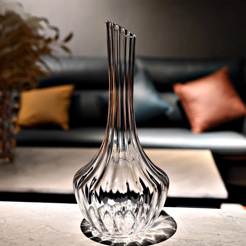 Household waterfall fast red wine decanter European creative straight edge wine dispenser crystal glass high-end pouring