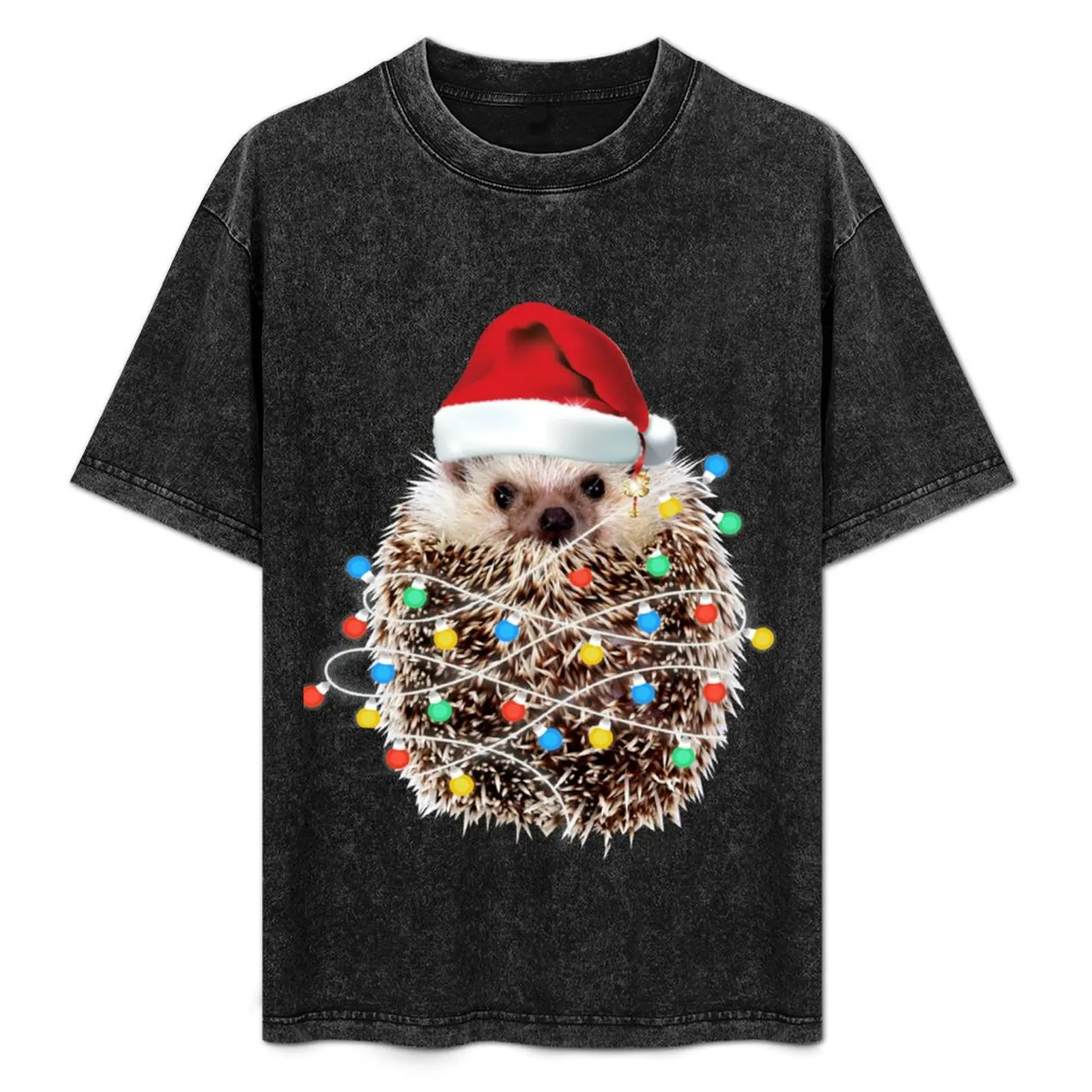 

Christmas hedgehogs T-Shirt Casual Everyday Short Sleeve T-Shirt