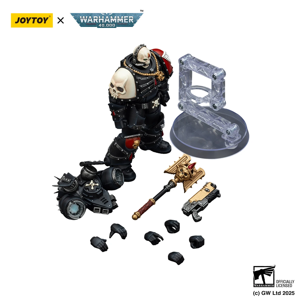 JOYTOY Warhammer 40K 1/18 Figurka Akcji Blood Angels Lemartes z Pakiem Skokowym, Figurki Anime Blood Crozius, Zabawki Modelarskie