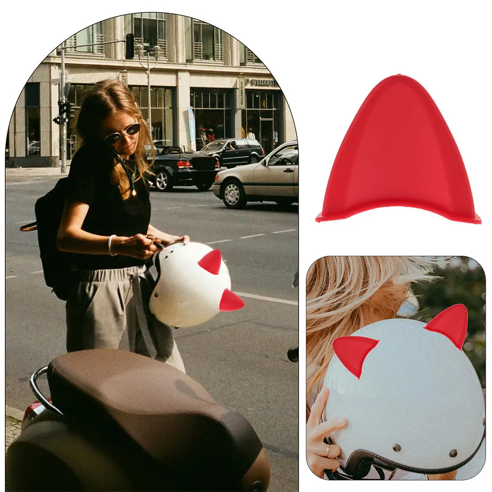 

1 пара декоративных ушей для мотоциклетных и скутерных шлемов, креативные кошачьи ушки, съемные, моющиеся, для женской экипировки для езды