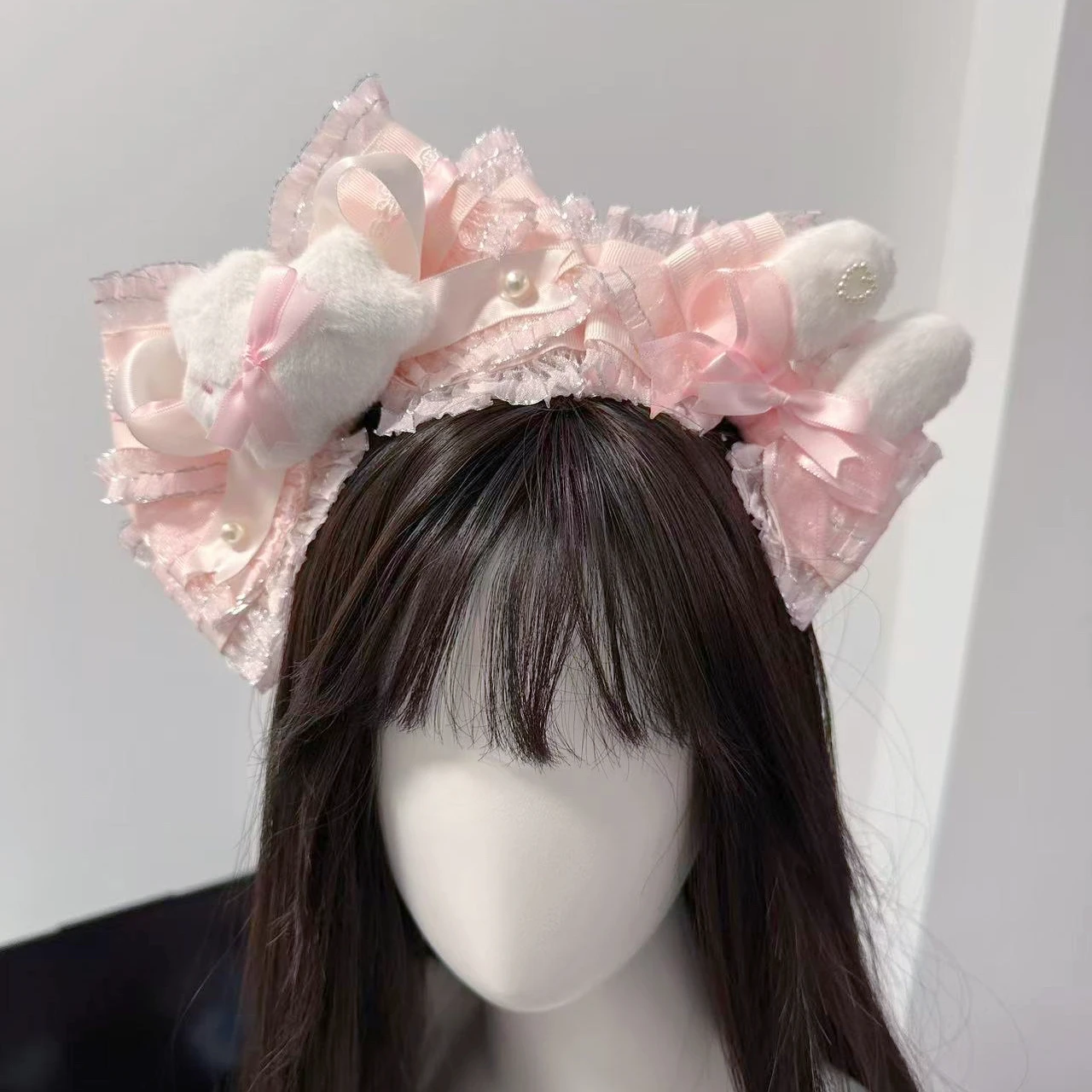 Handmade Original Big Bow Rabbit Ear Headband Cute Kc Bow Rabbit Sp Edge Clip Small Object Photo Doll