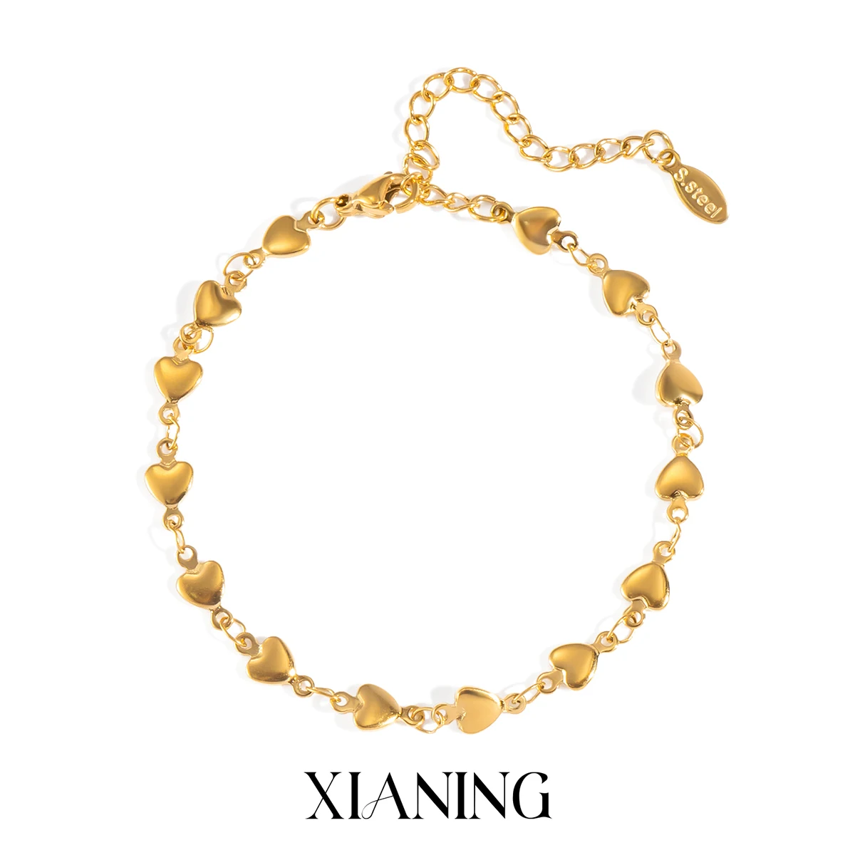 XIANING رائعة كلاسيكية الفولاذ المقاوم للصدأ الذهب اللون سلسلة سوار العصرية سحر اليومية عطلة مجوهرات هدية للنساء #1