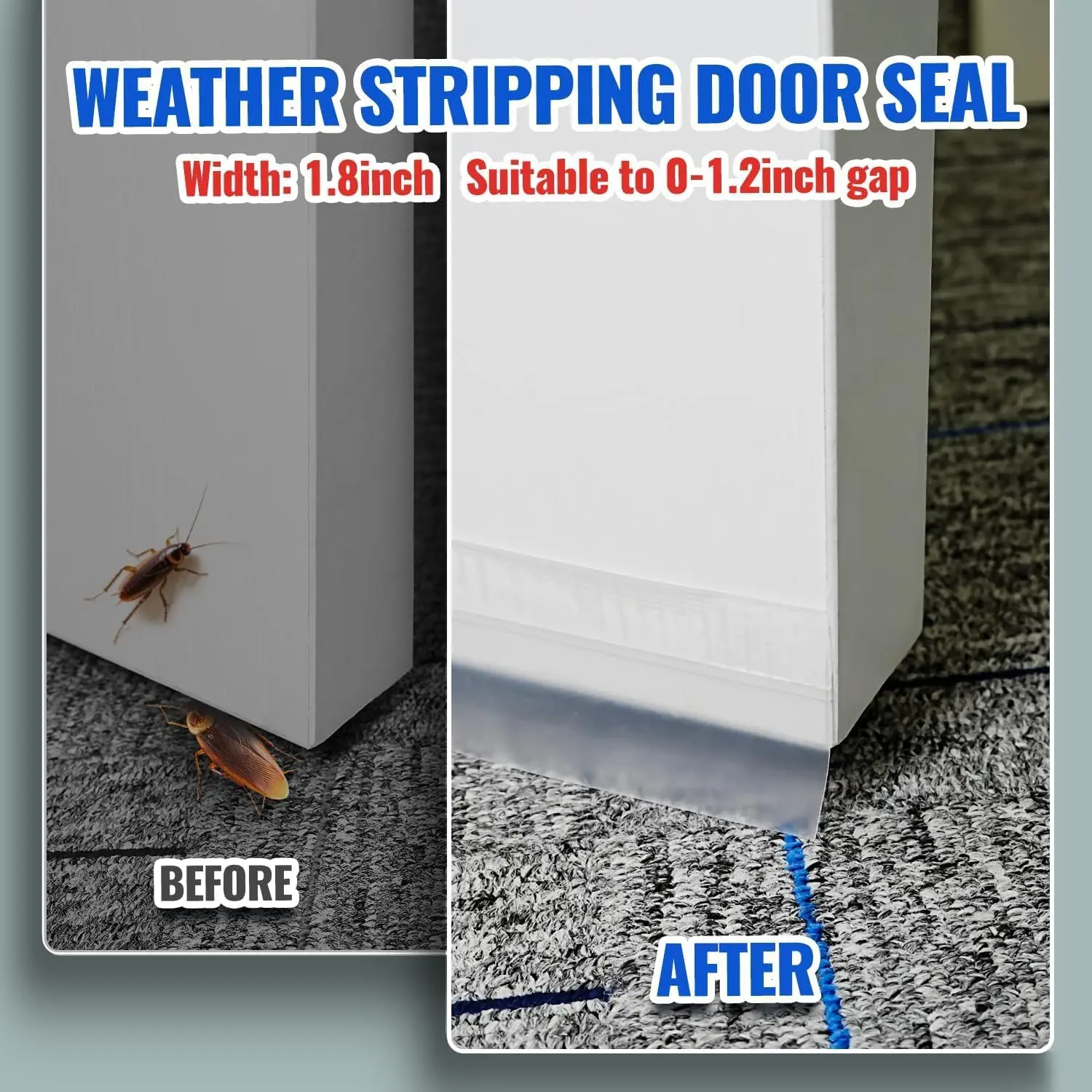 Windproof Strip Door Sealing Strip, Door and Window Baffle, Prevent Heat and Cold Air Leakage, Block Wind, Dust and Insect Pests