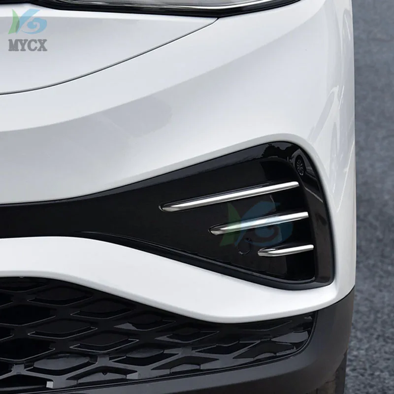 ل Volkswagen VW ID.4X ID.4 CROZZ 2021 + اكسسوارات السيارات الجبهة الضباب ضوء الحاجب غطاء إطاري الكسوة ABS كروم قطاع الخارجي #4