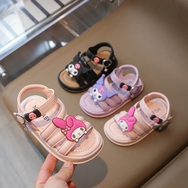 

Summer Sweet Kawaii Sanrio Kuromi Anime Ins Fashion Sandals Cute My Melody Children Slippers Princess Shoes Gifts Toys for Kids