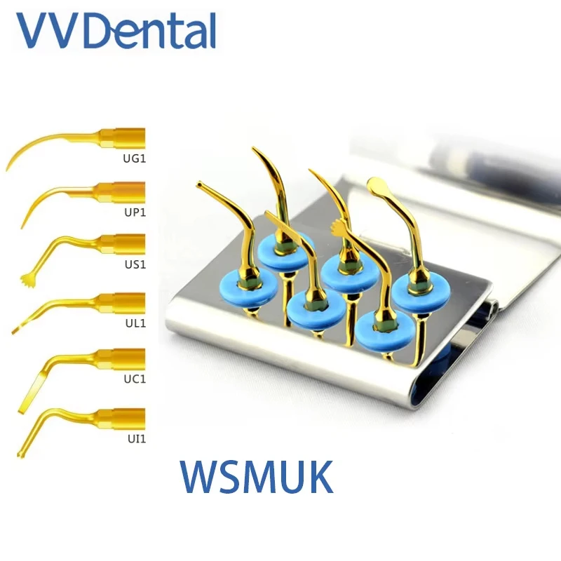 

VVDental 6pcs Tips Piezosurgery Ultrasonic Dental Surgery Tip Kit for Woodpecker Mectron Ultrasurgery Bone Cutter Piezotome Unit