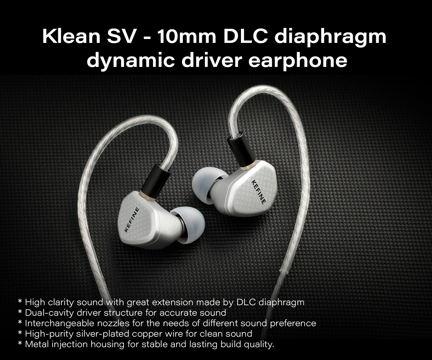 Kefine Klean SV 10mm DLC Membran-Dynamischer Treiber HiFi IEM Kopfhörer mit Robuster und Langlebiger Konstruktion – Detail 1