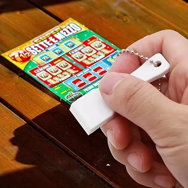2pcs Lottery Ticket Scraper Keychains – Plastic Scoop Tool, Easy & Clean Scratch-Off Removal