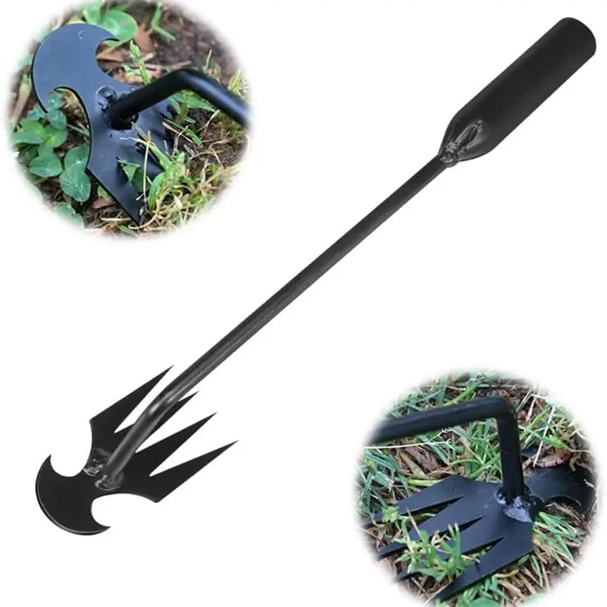 Convenient and Efficient 15.8in Multifunctional Manganese Steel Weeding Tool - Durable and Portable Design to Easily Uproot Gard