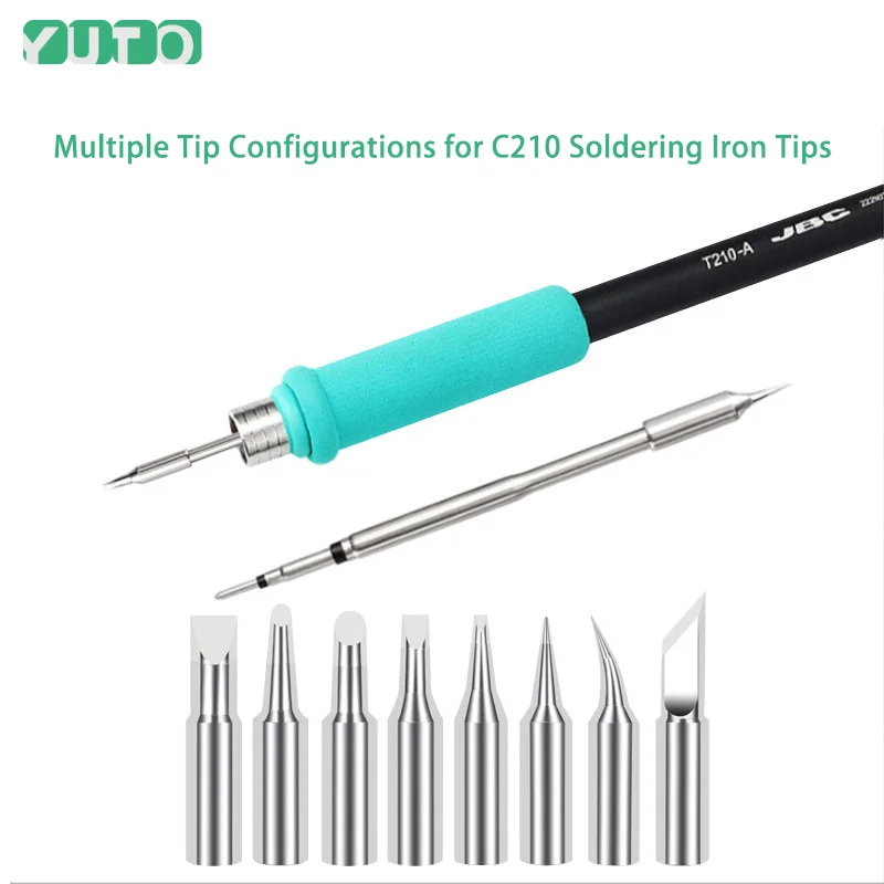 

C210 Soldering Iron Tips Lead Free Welding Tip Compatible With JBC T210 Sugon T26 A9 Handle CD-2SD SMD PCB Mobile Phone Precisio