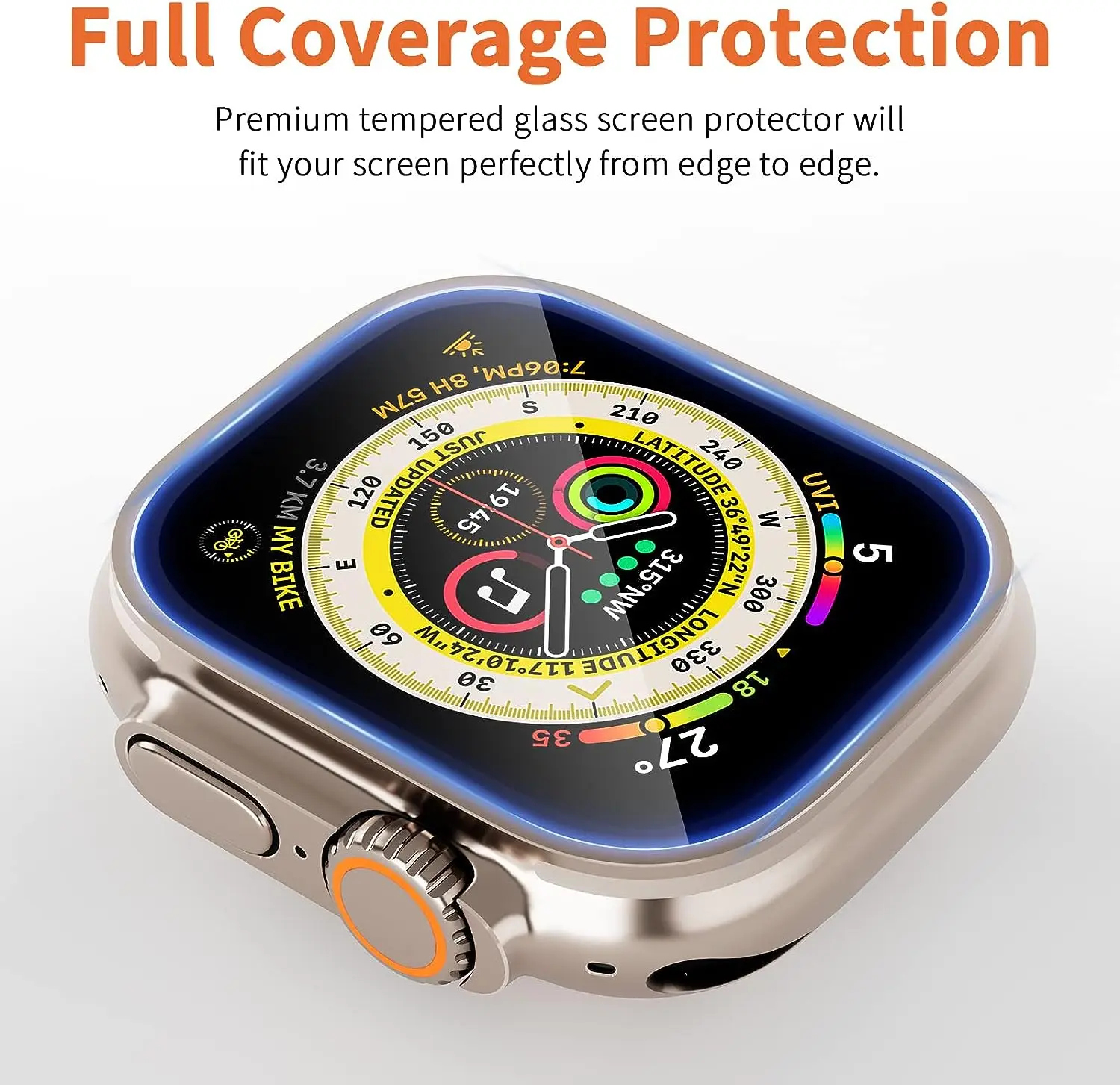 Tempered Glass Screen Protector Case Cover For Apple Watch Series Ultra 2 3 1 49MM 49 MM Protection Protective Film Accessories