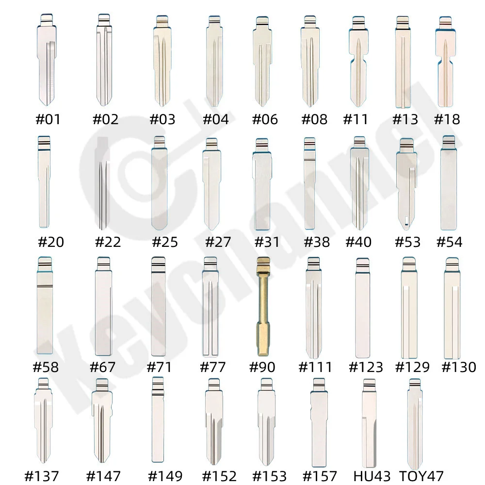 Keychannel-Hoja de llave de coche para KD, hoja de repuesto remota abatible en blanco para Renault, Toyota, BMW, VW, AUDI PSA, Peugeot, Citroen, 35