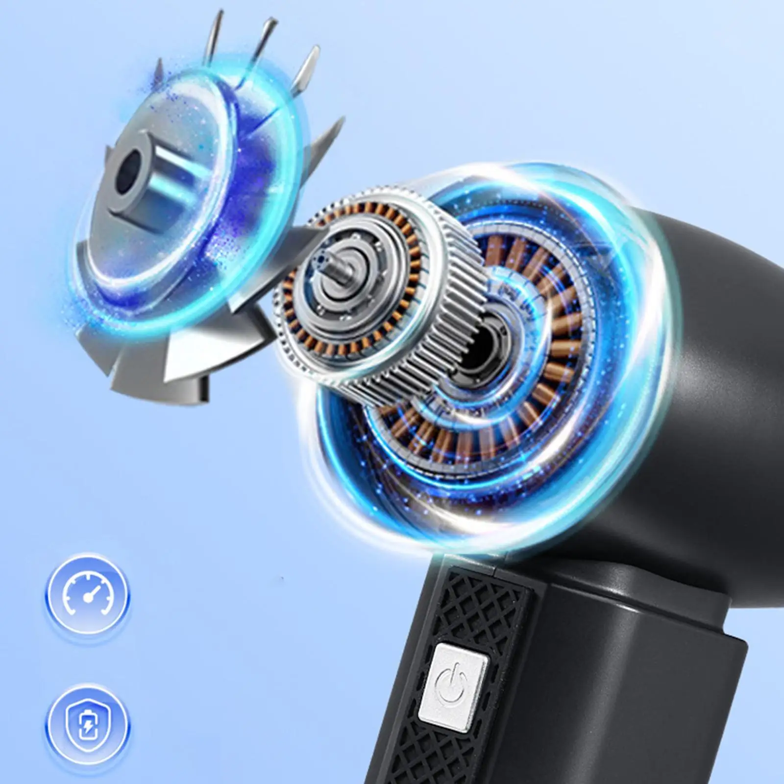 مروحة محمولة مجفف العناية بالشعر المدمج للوحة مفاتيح الكمبيوتر، التخييم في الهواء الطلق تجفيف شعر الحيوانات الأليفة محرك عالي السرعة مروحة نفخ الهواء