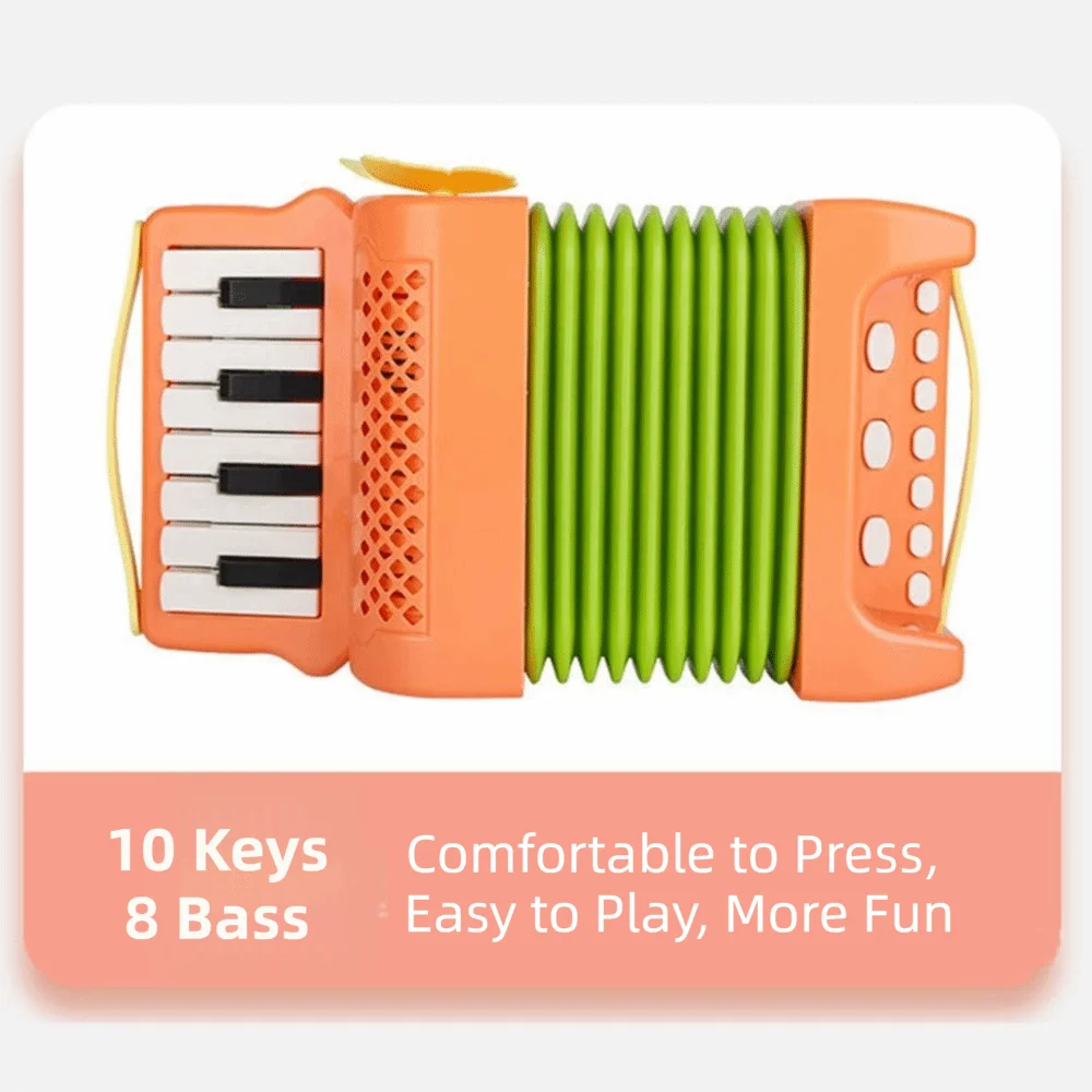 Acordeón de Tamaño Pequeño, Instrumento Musical Interactivo para la Iniciación Musical, Ejercicio de Agarre, Compacto, Sonoro, para Niños