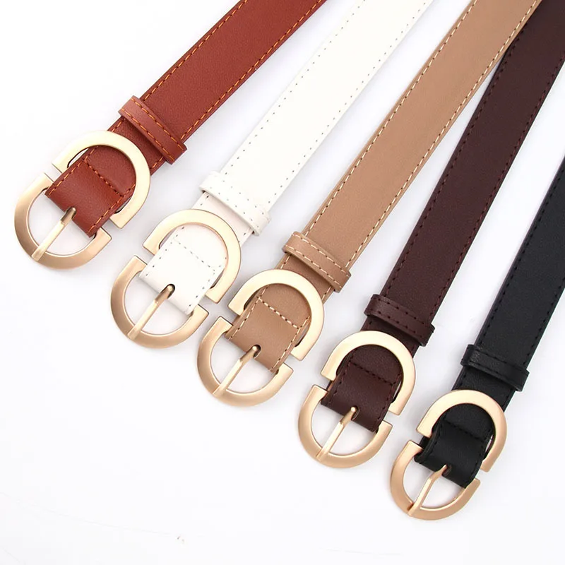 Belts for Women Simple Fashion Luxury Brand Leather Mental Jeans Dress  Skirt Pin Buckle Girls Thin Belt Retro Waistband LD2301 - AliExpress  200000297