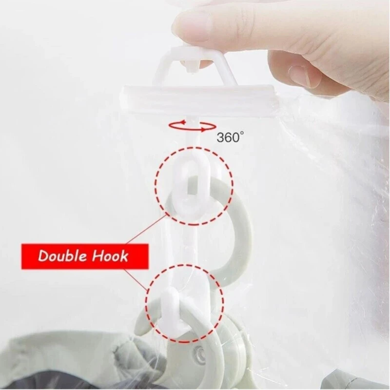 Hanging Vacuum Storage Bags Closet Compressed Bag Space Saving Seal Organizer Travel Vacuum Compressed Bags Household Storage