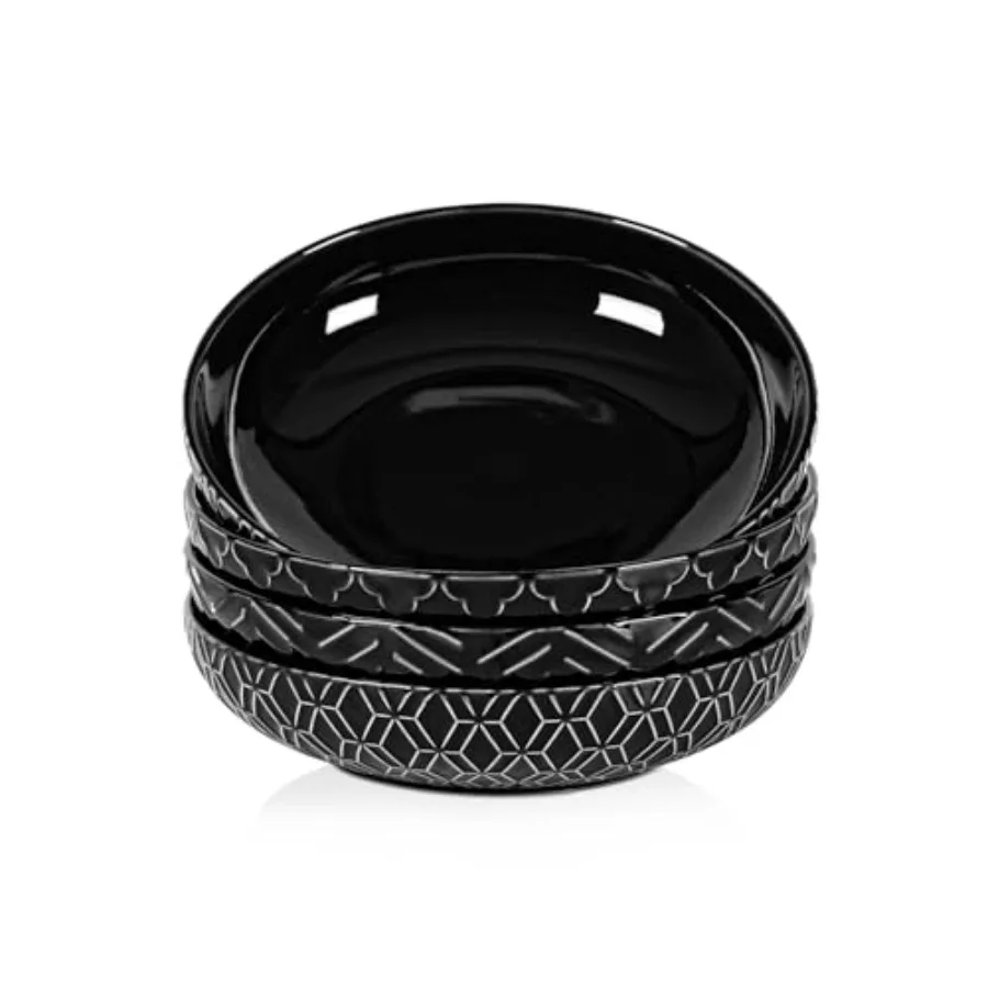 

Набор салатников Sureasy из 4 штук, 30 унций, большие рельефные салатники, 8,5 дюймов, широкие и неглубокие тарелки-салатники, для микроволновой печи