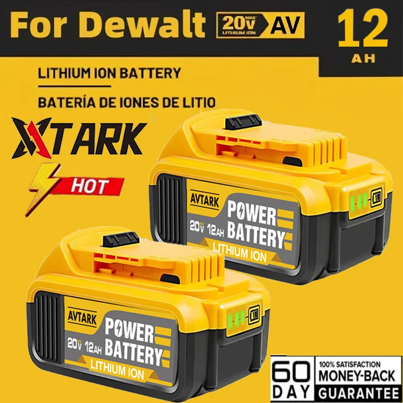 

12000 мАч для Dewalt DCB200, сменный аккумулятор, совместимый для Dewalt 18 В 20 В, инструменты DCB182 DCB200 DCB120 DCB609, аккумулятор