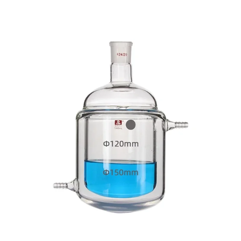 Jacketed Reactor Double-layer Reactor Bottle Single-neck Round-bottom Circulation Insulation Inside and Outside Round 1000ml/24#