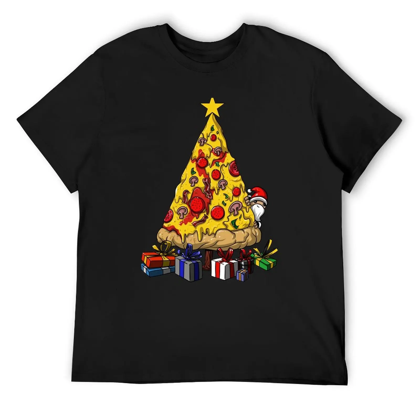 

Pizza Christmas Tree Funny Party T-Shirt clothes graphic tee shirt anime clothes oversized graphic tee plus size men clothing