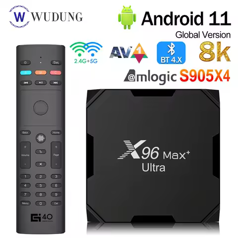 Original X96 Max Plus Ultra Android11 TV Box Amlogic S905X4 4G 32G/64G 2.4G&amp;5.0G Dual WIFI USB3.0 8K HD Set-Top Box PK X96 max+