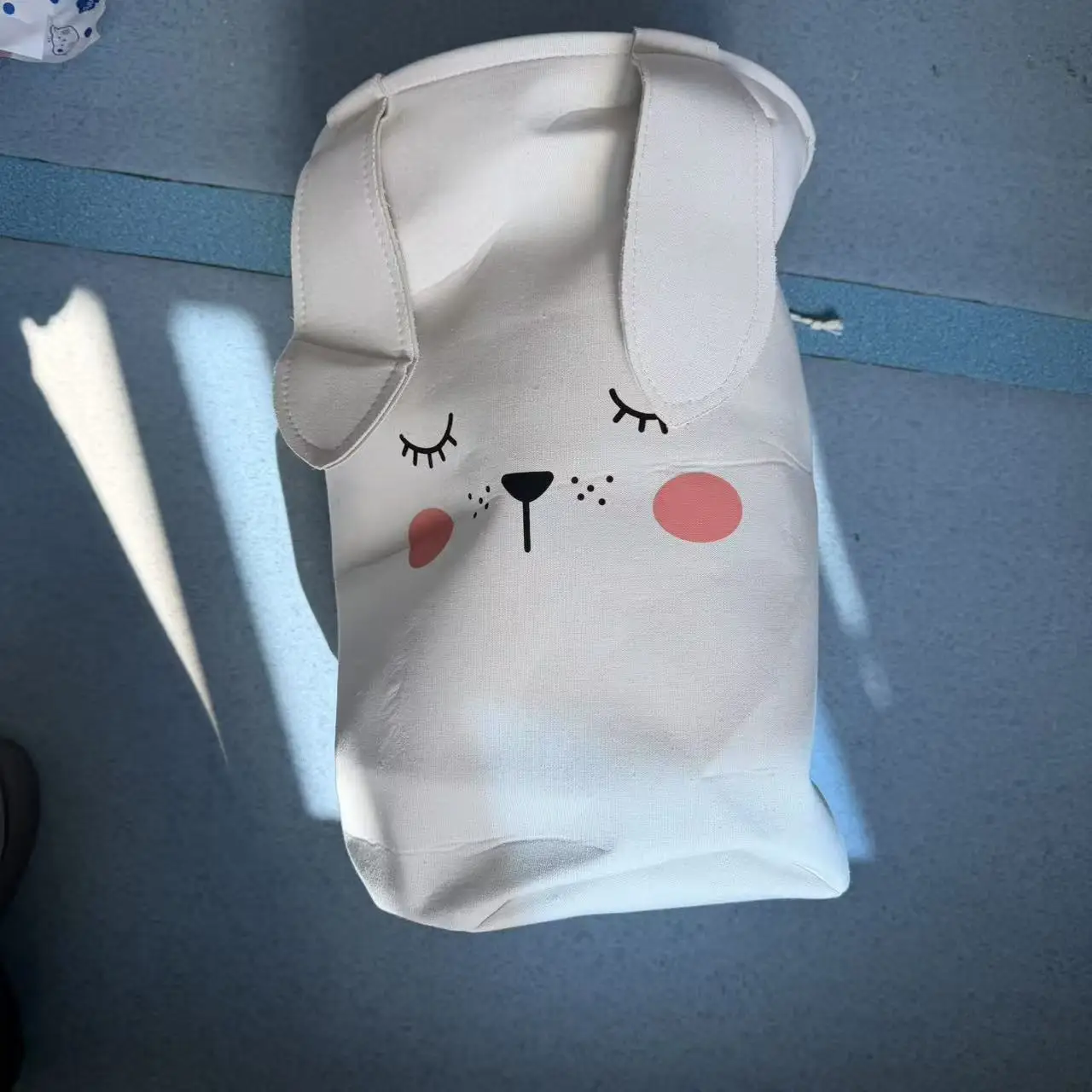 3D Rabbits Storage Bag Canvas Eva Rope Organizer Baskets Finishing Foldable Sundries Drawstring Large Collapsible Laundry Basket