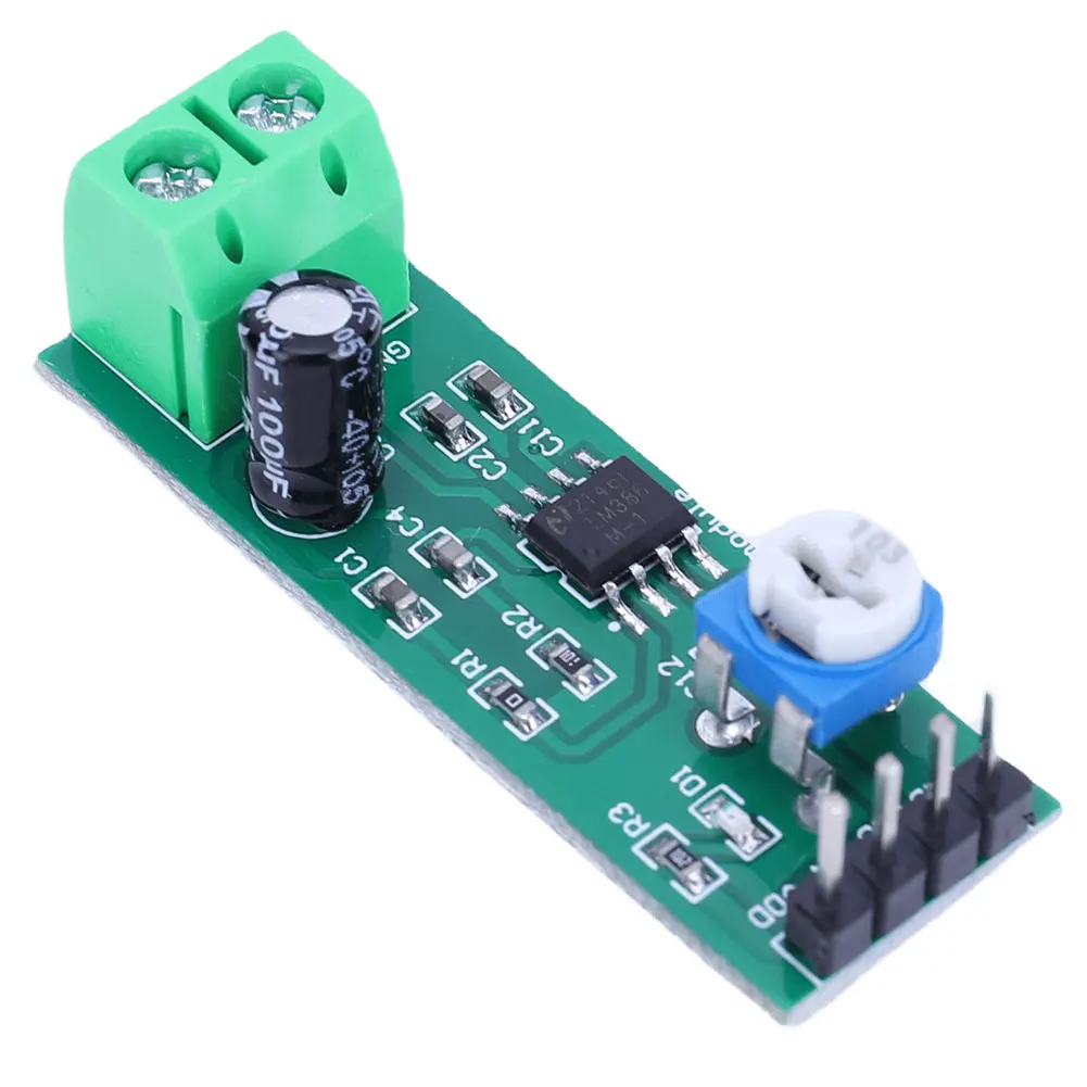 LM386 Single Channel Amplifier Board 200 Times Gain Digital Sound Amplifier Module 10K Adjustable for Speaker Electronic DIY Kit