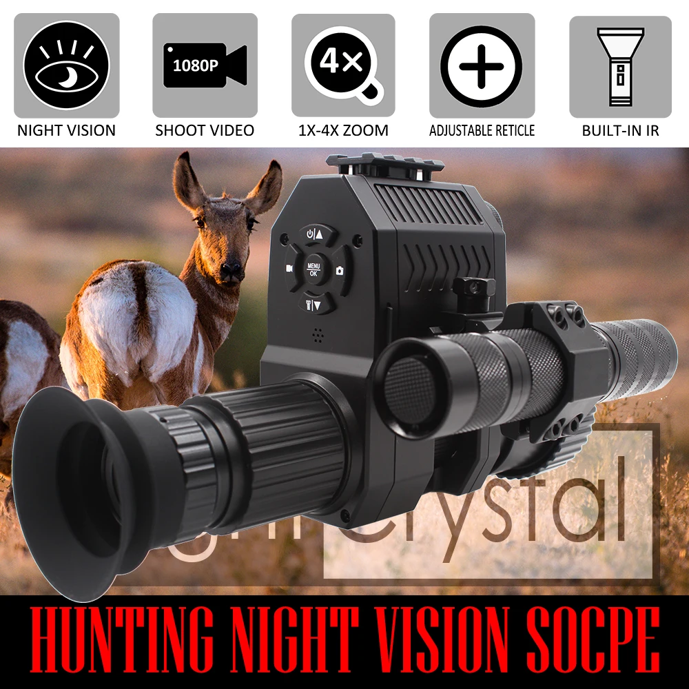 Megaorei NK007 Plus Hunting Night Vision Riflescope, Telescope, Monocular Attachment, DIY, Add-on Infrared Camera, Securelyfe