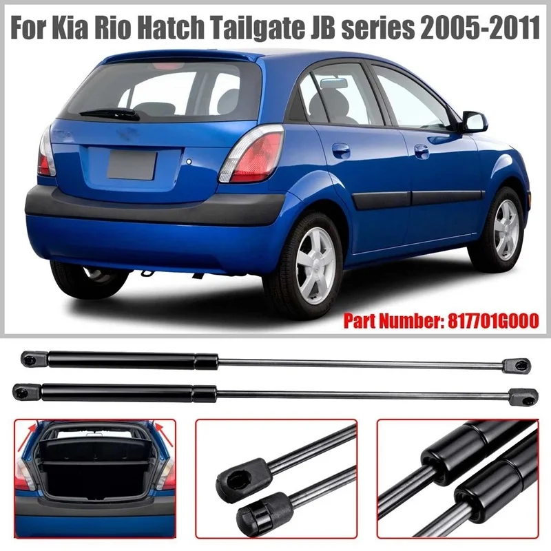 2Pcs Car Gas Struts Rear Trunk Tailgate Boot Bonnet Shock Lift Support Bar for Kia Rio Hatch Tailgate JB Series 05-11