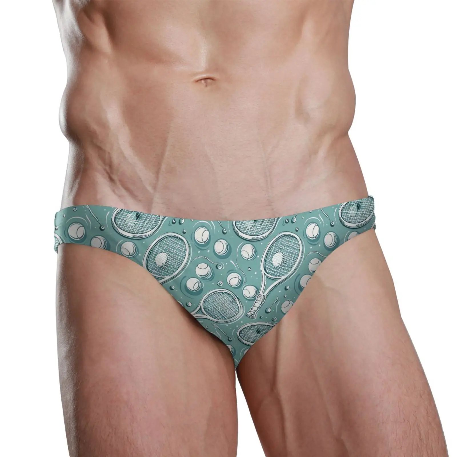 Man's Brand Swimming Briefs Low Waist Tennis racket Swimwear drop With Push-up Pad Sexy Shorts Trunks Boxers Summer Men's Swim