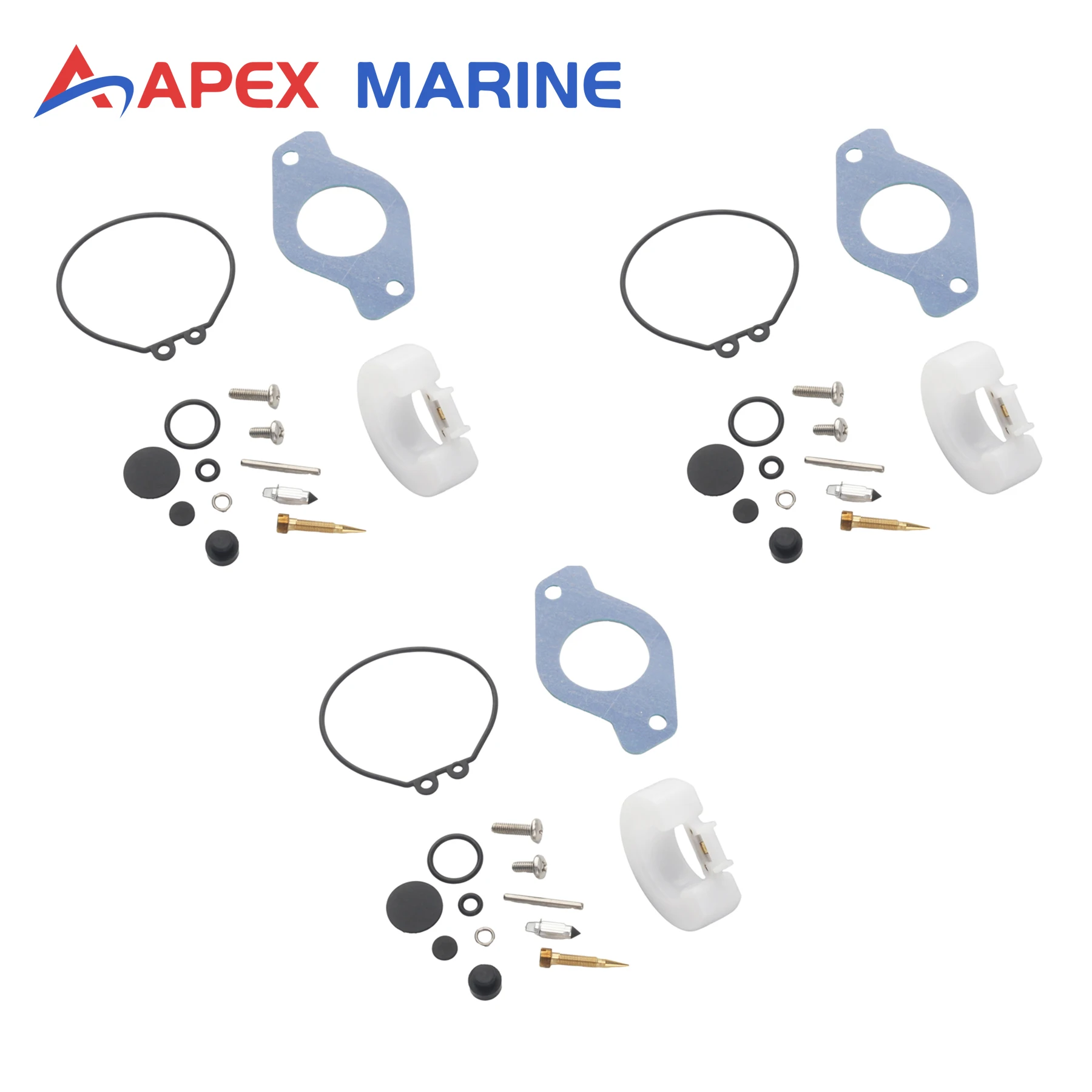 3 Sets 6H3-W0093-00 Boat Motor Carburetor Repair Set for Yamaha Outboard Engine 2 Stroke 60 70 HP 6H3-W0093- 01 02 03