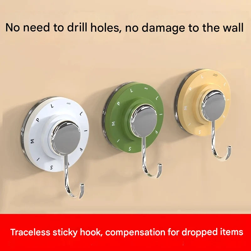 

Swivel Suction Cup Bathroom Hook Markless Heavy-Duty Punch-Free Wall-Mounted Door-Mounted Kitchen and Bathroom for Towels