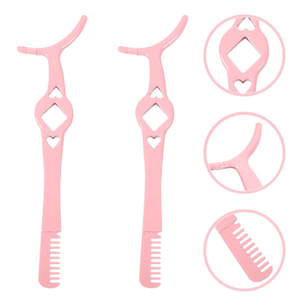 

2Pcs Eyelash Clamp Portable Stainless Steel Lash Tweezers Eyelash Applicator Tools for Precise Curling False Lashes Beauty Tools