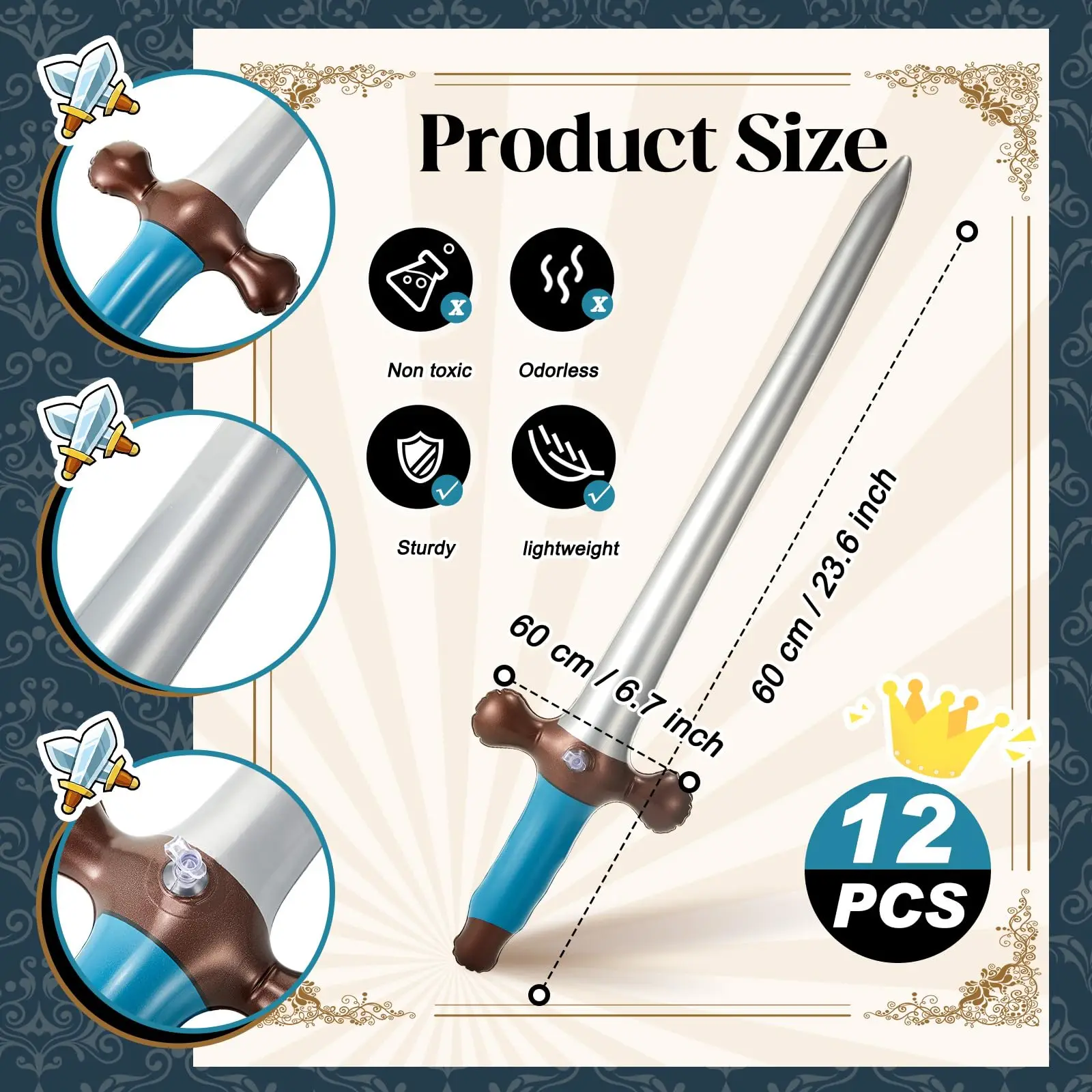 Inflatable Swords Inflatable Pirates Sword Pirate Party Favors for Theme Birthday Swimming Pool Party Cosplay Halloween Costume