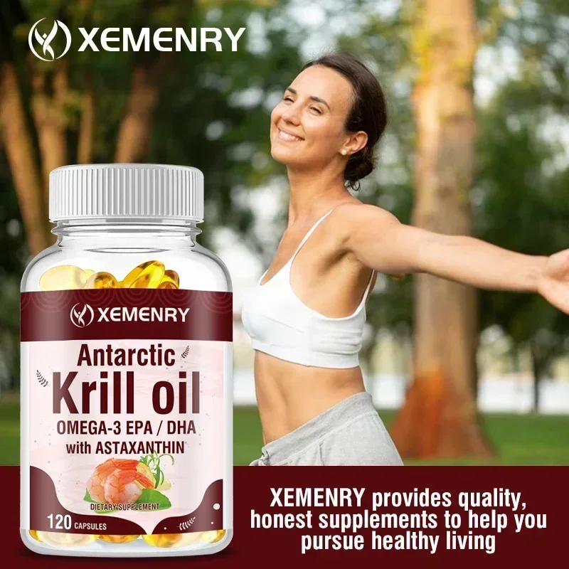 Krill Oil Supplement - Reduces Joint Pain, Supports Heart, Brain and Joint Health, Boosts Energy Production, Improves Immunity