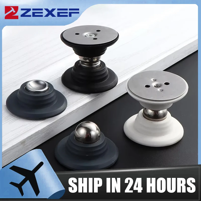 ZEXEF Magnetic Door Stopper Holder Anti Collision 4.7cm Windproof Free-punch Silicone Household Hardware Accessories