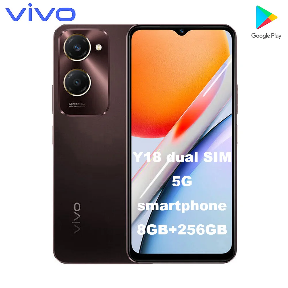 VIVO Y18 6.56-inch smart phone HD display 50mp camera 5000mah battery IP54 waterproof 8GB+256GB smart phone