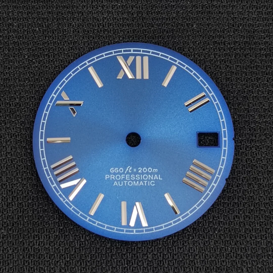 28.5mm Watch Dial NH35 Dial Roman Numeral Surface with Date Window Watch Faces Watch Replacement Parts for NH35 4R35 Movement