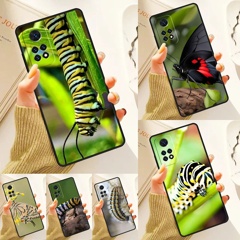 Caterpillar Insect Butterfly Case For Samsung Galaxy S24 Plus S23 S20 S21FE Lite S22 Ultra Note 20 S8 S9 S10 Phone Coque