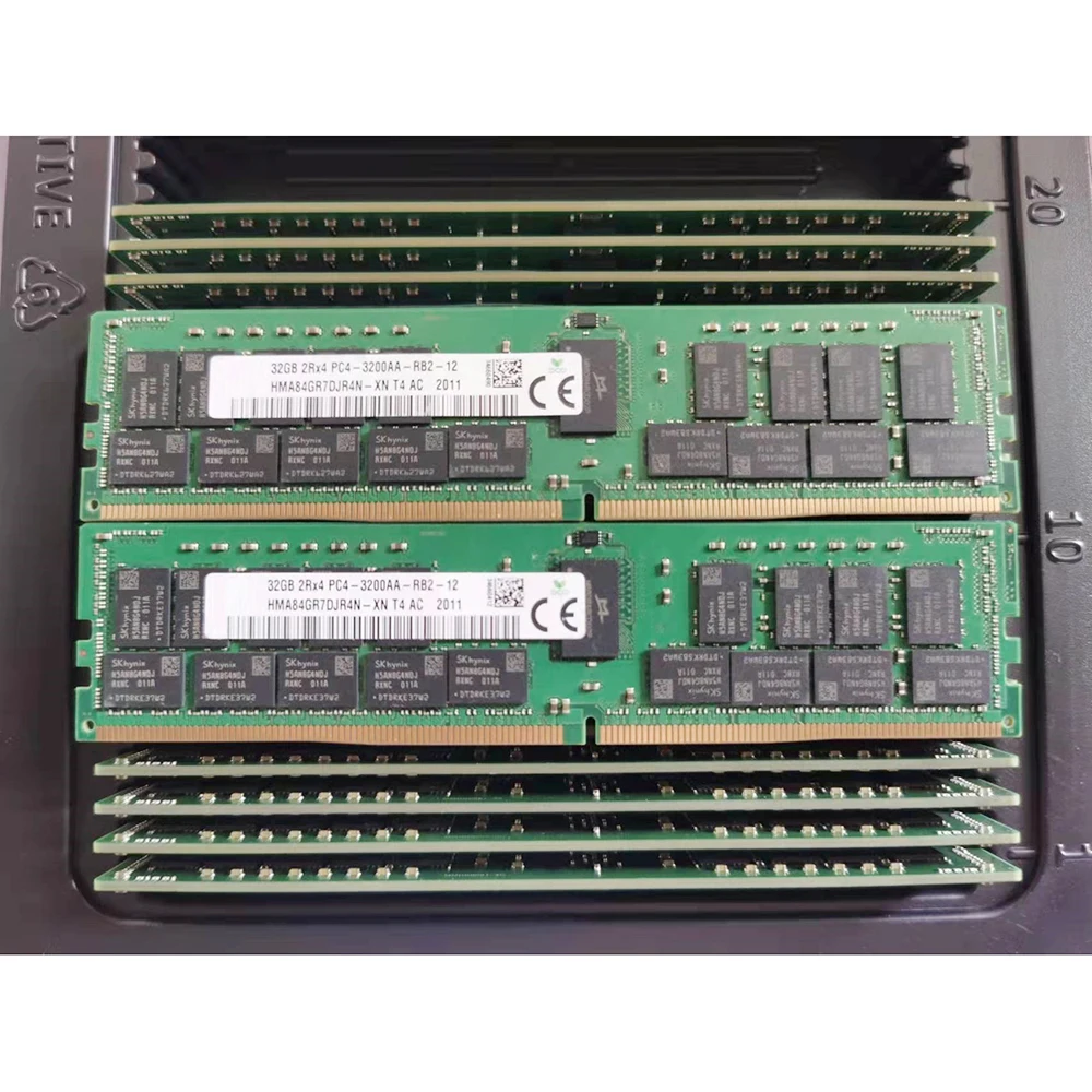 1 peça 32gb 32g 2rx4 ddr4 PC4-3200AA ecc reg HMA84GR7DJR4N-XN ram para memória sk hynix