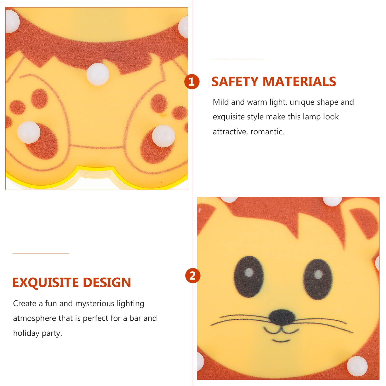 

Lion-Shaped Night Lamp Small Size Plastic Craft LED Light Decorative Desktop Bedroom Table Lamp Children Gift Children Gift