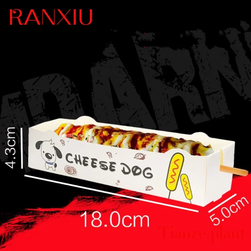 Custom Custom hot dogs box Hot Dog Packaging Paper Box Disposable Food Container Takeaway Hot Dog Tray for food