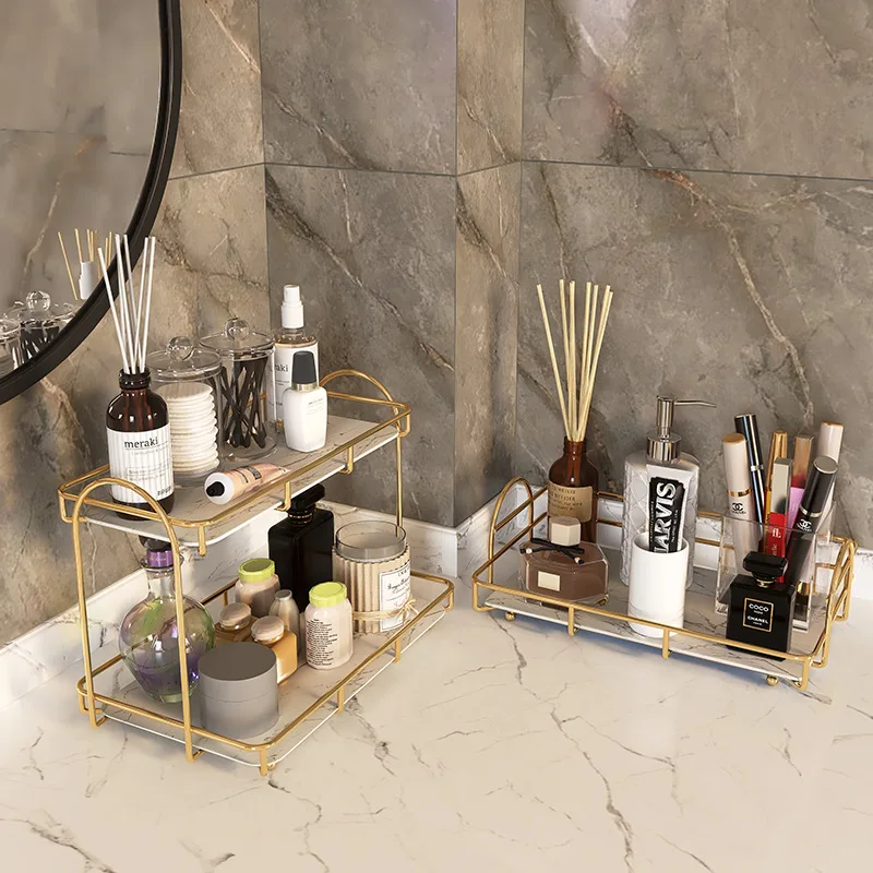 

Bathroom Shelf Storage Rack Desktop Wall-Mounted Punch-Free Toilet Mouthwash Cup Shampoo Cosmetics Organizer Holder Accessories