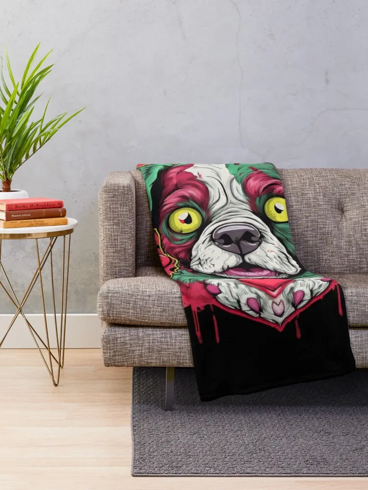 Creepy Zombie Dog Throw Blanket, Halloween Night Fright Blankets, fraîchement Brand