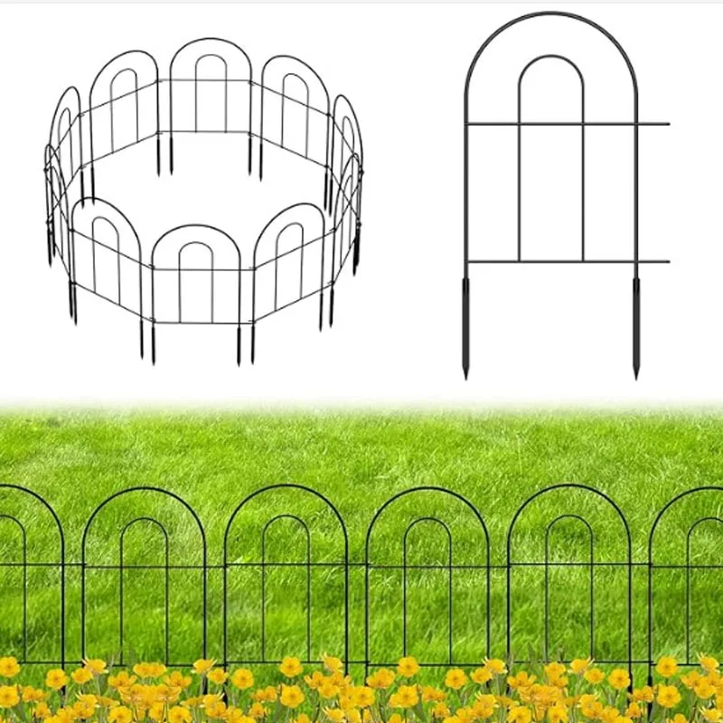 5pcs Decorative Garden Fence Rustproof Metal No Dig Fence, Garden Fencing Animal Barrier, Flower Fences and Borders for Dog